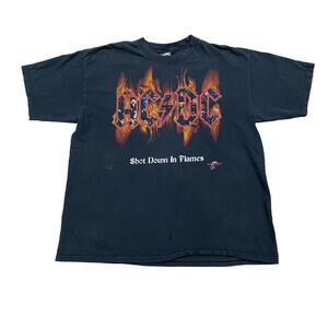 Vintage AC/DC Shot Down In Flames T Shirt Men's XL Rock & Death
